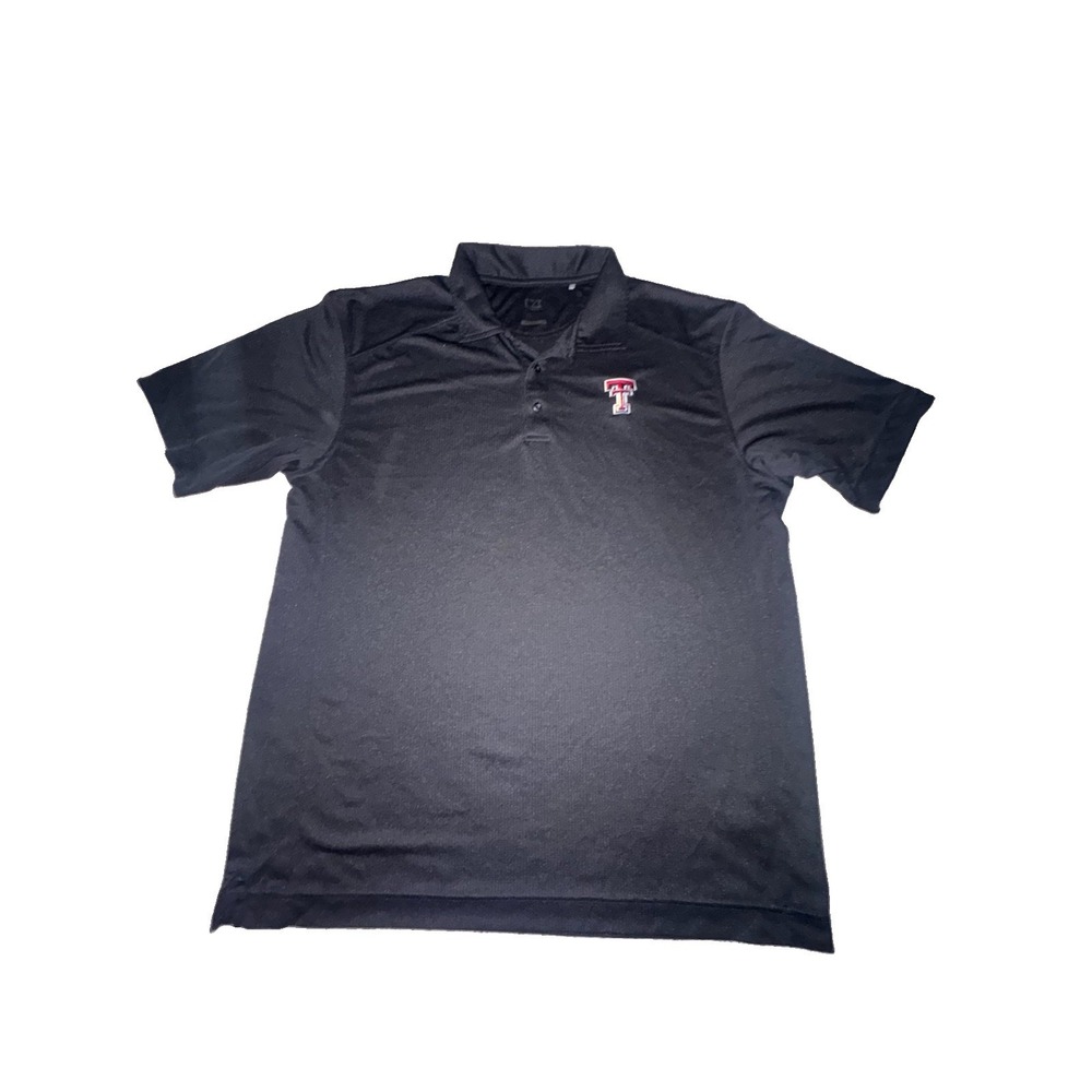 Cutter & Buck Texas Tech Alumni Polo Shirt Men's XL Black Embroidered Pattern